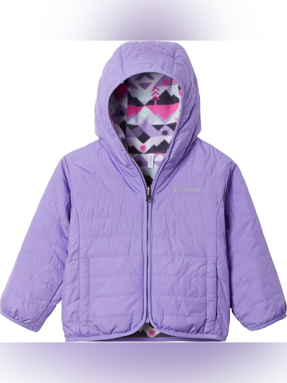 Columbia Kids Purple Reversible Jacket 3T Discontinued Print